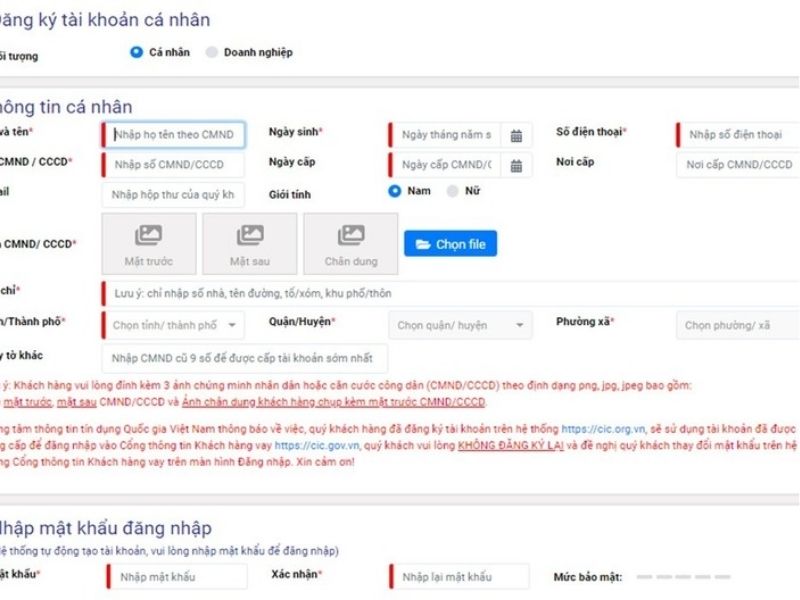 Hướng dẫn quy trình kiểm tra CIC cá nhân