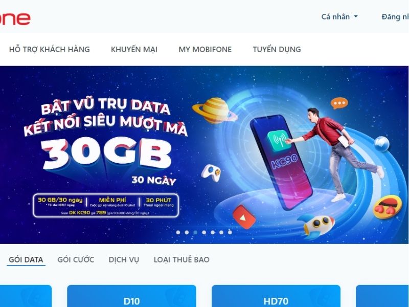 Nạp tiền qua website và ứng dụng My MobiFone