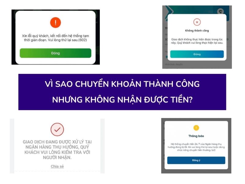 chuyển tiền thành công nhưng không nhận được tiền